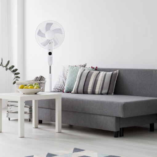 ΑΝΕΜΙΣΤΗΡΑΣ ΜΕ ΟΡΘΟΣΤΑΤΗ, ΛΕΥΚΟΣ , 5 ΔΙΑΦΑΝΑ ΠΤΕΡΥΓΙΑ, ΤΗΛΕΧΕΙΡΙΣΤΗΡΙΟ, ΧΡΟΝΟΔΙΑΚΟΠΤΗΣ, Φ45, AC 55W ACA – FANSFPW10R