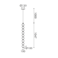 ΚΡΕΜΑΣΤΟ Φ/Σ  LED 14W 1050LM 3000K IP20 ΧΡΥΣΟ ΑΛΟΥΜΙΝΙΟ + ΑΚΡΥΛΙΚΟ ACA – HM238LEDP9
