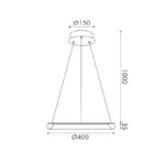 ΚΡΕΜΑΣΤΟ Φ/Σ LED 24W 1900LM CCT IP20 ΧΡΥΣΟ ΜΕΤΑΛΛΙΚΟ + ΑΚΡΥΛΙΚΟ ACA – HM23LEDP40GDCCT