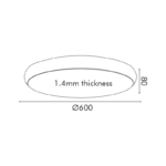 ΟΡΟΦΗΣ Φ/Σ LED 54W  4320LM ΜΑΥΡΟ ΜΕΤ/ΚΟ D60XH8CM KALLISTA ACA – HM27LEDC60BKCCT