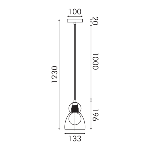 JULIETTE-ΦΩΤΙΣΤΙΚΟ ΚΡΕΜΑΣΤΟ ΜΑΥΡΟ ΓΥΑΛΙΝΟ ΣΥΜΒΑΤΙΚΟ ΙΡ20 1xΕ27 150xH1250mm ACA – LT1520PBK