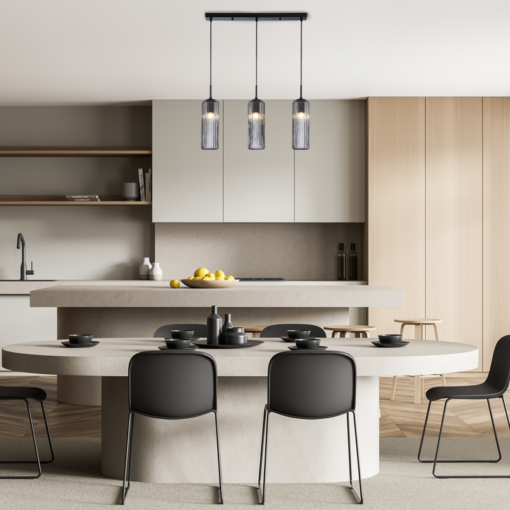 FAME-ΦΩΤΙΣΤΙΚΟ ΚΡΕΜΑΣΤΟ ΜΑΥΡΟ ΓΥΑΛΙΝΟ ΣΥΜΒΑΤΙΚΟ ΙΡ20 3xΕ27 L640xW100xH1420mm ACA – LT19P3BK