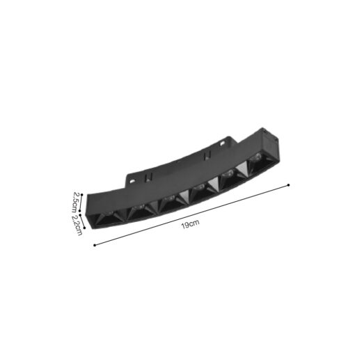 Inlight Γραμμικό φωτιστικό LED 6W 3CCT για Curved μαγνητική ράγα σε μαύρη απόχρωση D:19×2,2×2,5cm (TMC0031-Black)