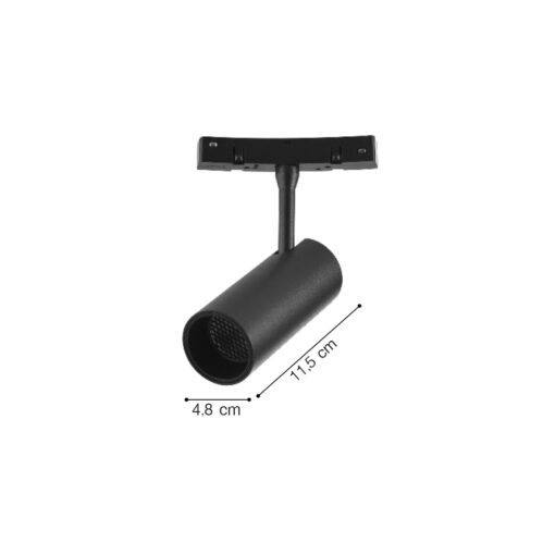 Inlight Σποτ για Curved μαγνητική ράγα LED 12W 3000K σε μαύρη απόχρωση D:4,8×11,5cm (TMC0051-Black)