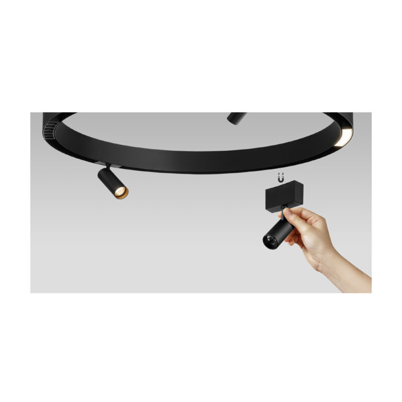 Inlight Τμήμα Curved Μαγνητικής ράγας μαύρη (TRC002)