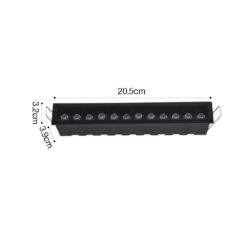 Inlight Downlight σποτ 12*3W 3CCT σε μα΄΄΄΄ύρη απόχρωση (X00210B)