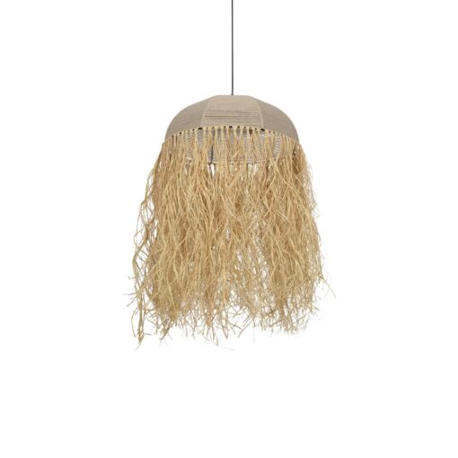 GLOBOSTAR® PLUVIA 205-0080 Boho Κρεμαστό Φωτιστικό Οροφής με Ντουί 1 x E27 AC 220-240V IP20 – Μπεζ – M50 x Π50 x Υ80cm