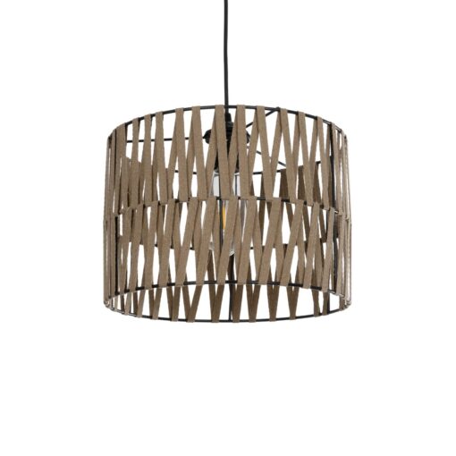 GLOBOSTAR® MARS 205-0054 Boho Κρεμαστό Φωτιστικό Οροφής με Ντουί 1 x E27 AC 220-240V IP20 – Μπεζ – M30 x Π30 x Υ24cm