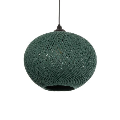 GLOBOSTAR® SOLEI 205-0014 Boho Κρεμαστό Φωτιστικό Οροφής με Ντουί 1 x E27 AC 220-240V IP20 – Πράσινο – M30 x Π30 x Υ26cm