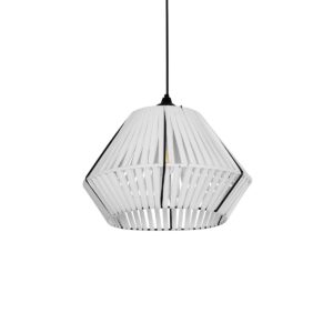 GLOBOSTAR® NUI 205-0063 Boho Κρεμαστό Φωτιστικό Οροφής με Ντουί 1 x E27 AC 220-240V IP20 – Λευκό – M36 x Π36 x Υ27cm
