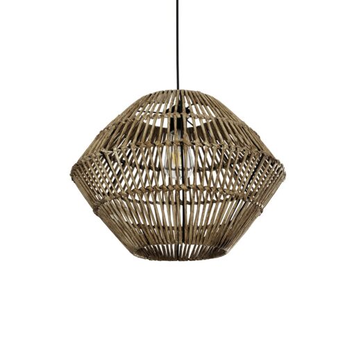 GLOBOSTAR® KEGEL 205-0048 Boho Κρεμαστό Φωτιστικό Οροφής με Ντουί 1 x E27 AC 220-240V IP20 – Μπεζ – M46 x Π46 x Υ35cm