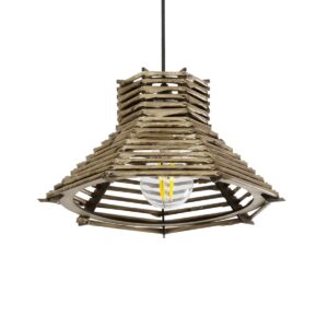 GLOBOSTAR® JUTTI 205-0042 Boho Κρεμαστό Φωτιστικό Οροφής με Ντουί 1 x E27 AC 220-240V IP20 – Μπεζ – M26 x Π26 x Υ15cm