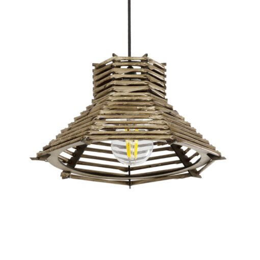 GLOBOSTAR® JUTTI 205-0042 Boho Κρεμαστό Φωτιστικό Οροφής με Ντουί 1 x E27 AC 220-240V IP20 – Μπεζ – M26 x Π26 x Υ15cm