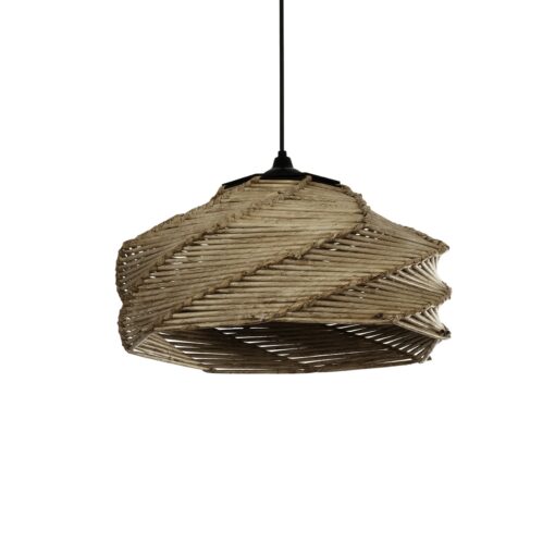 GLOBOSTAR® OLET 205-0049 Boho Κρεμαστό Φωτιστικό Οροφής με Ντουί 1 x E27 AC 220-240V IP20 – Μπεζ – M38 x Π38 x Υ23cm