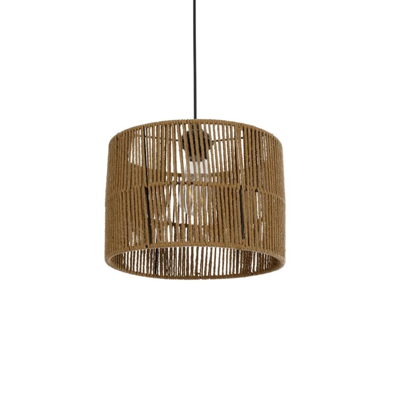 GLOBOSTAR® SAFA 205-0085 Boho Κρεμαστό Φωτιστικό Οροφής με Ντουί 1 x E27 AC 220-240V IP20 – Μπεζ – M30 x Π30 x Υ26cm