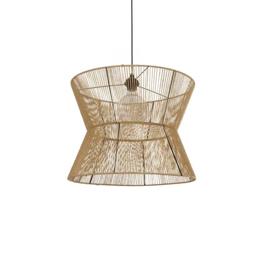 GLOBOSTAR® UPCONE 205-0056 Boho Κρεμαστό Φωτιστικό Οροφής με Ντουί 1 x E27 AC 220-240V IP20 – Μπεζ – M50 x Π50 x Υ43cm