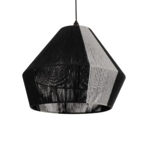 GLOBOSTAR® ANGULUS 205-0021 Boho Κρεμαστό Φωτιστικό Οροφής με Ντουί 1 x E27 AC 220-240V IP20 – Μαύρο & Γκρι – M40 x Π40 x Υ35cm