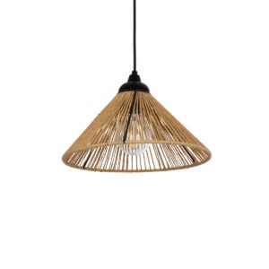 GLOBOSTAR® FUNIS 205-0084 Boho Κρεμαστό Φωτιστικό Οροφής με Ντουί 1 x E27 AC 220-240V IP20 – Μπεζ – M25 x Π25 x Υ16cm