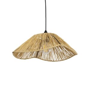 GLOBOSTAR® CHAPEAU 205-0028 Boho Κρεμαστό Φωτιστικό Οροφής με Ντουί 1 x E27 AC 220-240V IP20 – Μπεζ – M41 x Π41 x Υ17cm