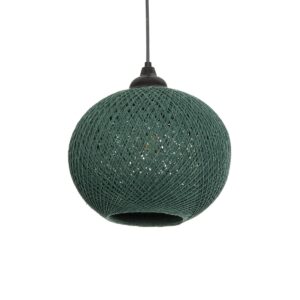 GLOBOSTAR® SOLEI 205-0015 Boho Κρεμαστό Φωτιστικό Οροφής με Ντουί 1 x E27 AC 220-240V IP20 – Πράσινο – M20 x Π20 x Υ25cm