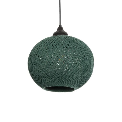 GLOBOSTAR® SOLEI 205-0015 Boho Κρεμαστό Φωτιστικό Οροφής με Ντουί 1 x E27 AC 220-240V IP20 – Πράσινο – M20 x Π20 x Υ25cm
