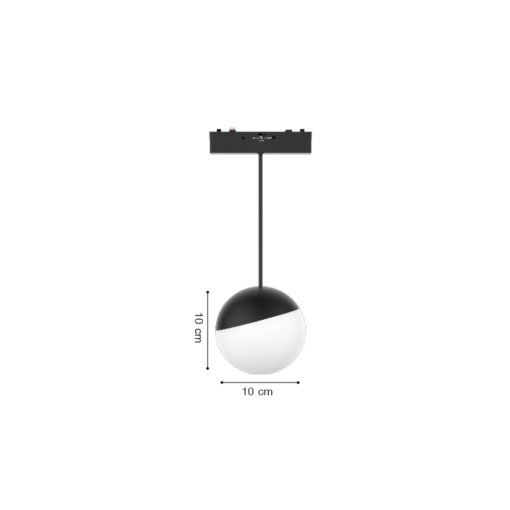 Inlight Κρεμαστό Φωτιστικό LED 6W 3000K-6000K για Ultra-Thin μαγνητική ράγα σε μαύρη απόχρωση D:10X10cm (TMZ0050-Black)