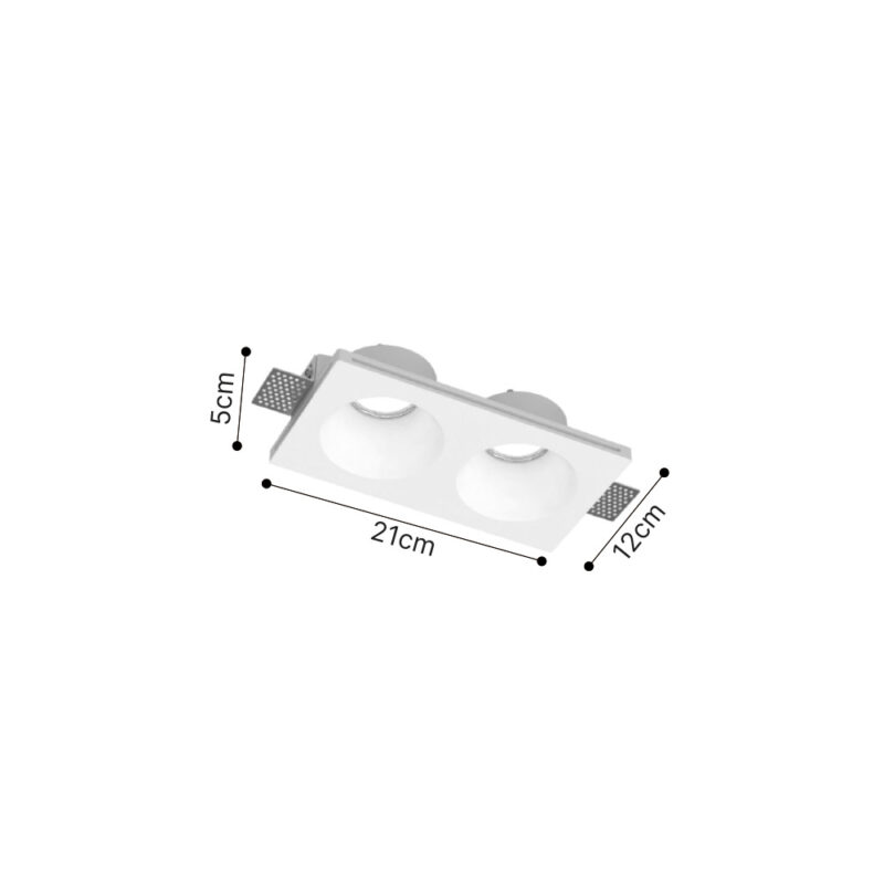 Inlight Χωνευτό σποτ από γύψο 2XGU10 D:21cm (Χ0015-WH)