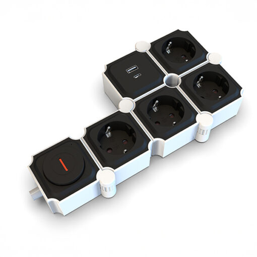 ΠΟΛΥΠΡΙΖΟ 4 ΘΕΣΕΩΝ ΚΑΙ 2 USB (TYPE A & C) ΣΠΑΣΤΟ  ΜΕ ΚΑΛΩΔΙΟ ΚΑΙ ΔΙΑΚΟΠΤΗ 3×1,5mm 2m ΜΕ ΠΡΟΣΤΑΣΙΑ ΕΠΑΦΩΝ EUROLAMP – 147-62460