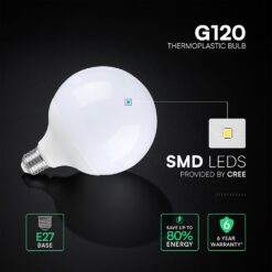 22W LED Bulb E27 G120 Plastic CREE CHIP 6400K V-TAC – 21200236