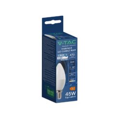 LED Κεράκι E14 5.5W 470 lm 4000K Dimmable CREE Chip V-TAC 2120186-6