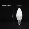 LED Κεράκι E14 5.5W 470 lm 4000K Dimmable CREE Chip V-TAC 2120186-6