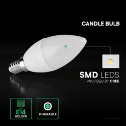 LED Κεράκι E14 5.5W 470 lm 4000K Dimmable CREE Chip V-TAC 2120186-6