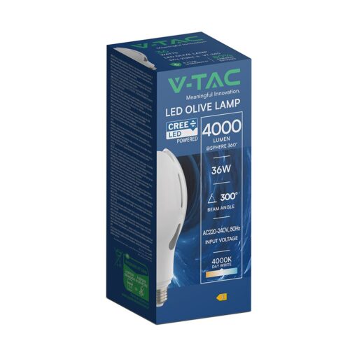 LED Λάμπα E27 36W V-TAC Cree Chip 300° 4000lm Φυσικό Λευκό 4000K 6yrs Wty – 21284-6