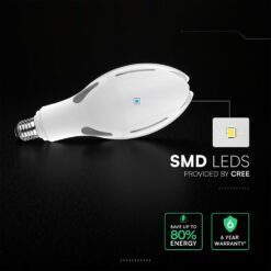 LED Λάμπα E27 36W V-TAC Cree Chip 300° 4000lm Φυσικό Λευκό 4000K 6yrs Wty – 21284-6