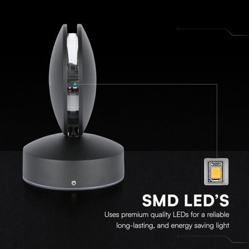 6W LED Wall Light Black Body 4000K IP65 V-TAC – 218220