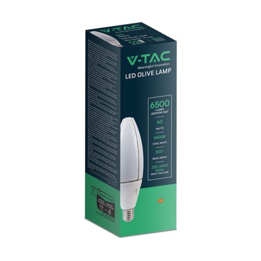 LED Λάμπα E40 60W V-TAC 300° 6500lm Ψυχρό Λευκό 6400K – 24036