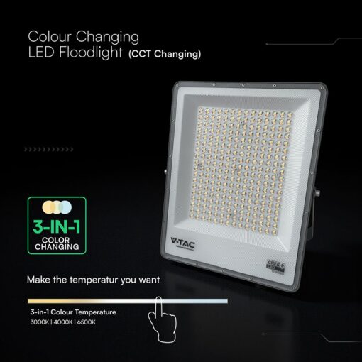 LED Προβολέας 100W Αδιάβροχος IP65 V-TAC Cree Chip Μαύρος 8150lm CCT 6yrs Wty – 240716