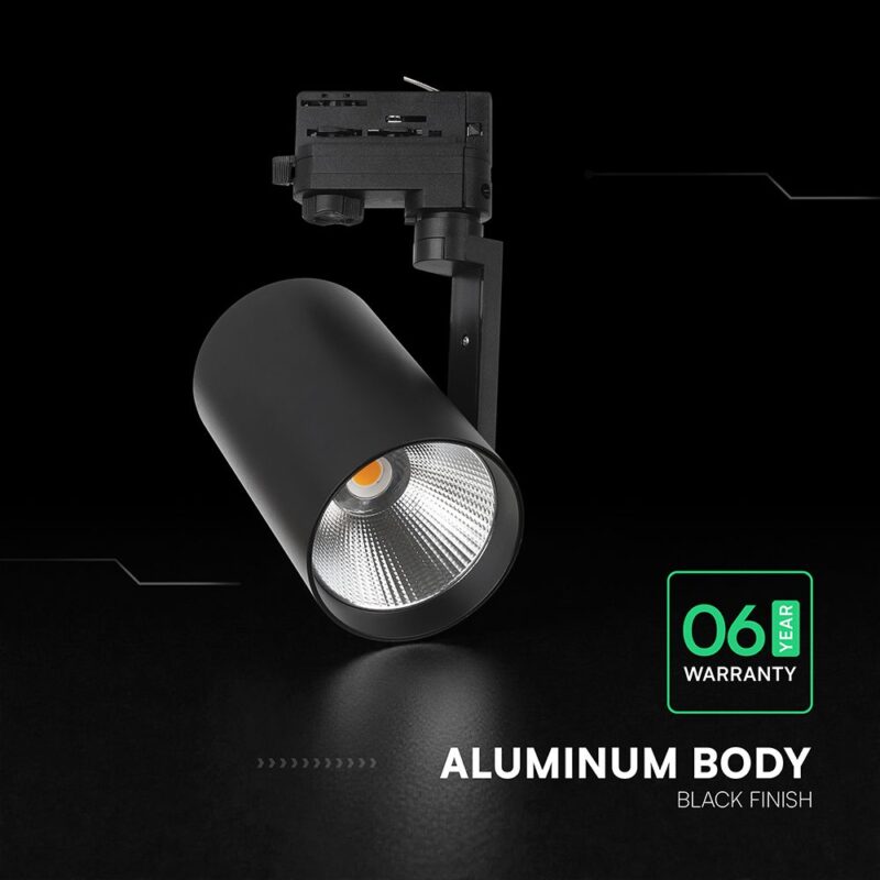 20W LED COB Σποτ Ράγας 4 Καλωδίων V-TAC Cree Chip 1620lm 3000K Μαύρο 6yrs Wty V-TAC 241546