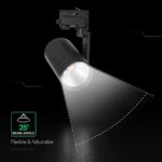 35W LED COB Σποτ Ράγας 4 Καλωδίων V-TAC Cree Chip 3218lm 3000K Μαύρο 6yrs Wty V-TAC 241576VT