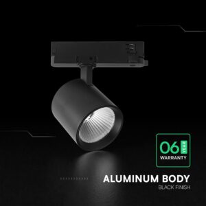 30W LED COB Σποτ Ράγας 4 Καλωδίων V-TAC Cree Chip 2845lm 6400K Μαύρο 6yrs Wty V-TAC 241606VT