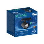 30W LED COB Σποτ Ράγας 4 Καλωδίων V-TAC Cree Chip 2845lm 4000K Μαύρο 6yrs Wty V-TAC 241646VT