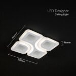 70W LED Decorative Ceiling Lamp 3in1 Dimmable With IR Remote Control White Body V-TAC – 24174
