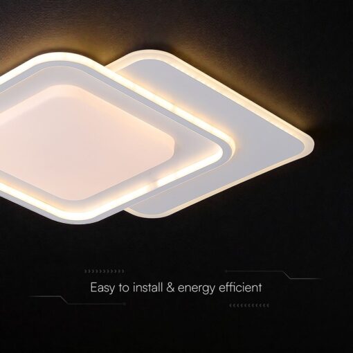 60W LED Decorative Ceiling Lamp 3in1 Dimmable With IR Remote Control White Body V-TAC – 24177