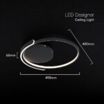 50W LED Decorative Ceiling Lamp 3in1 Dimmable With IR Remote Control Black Body V-TAC – 24179