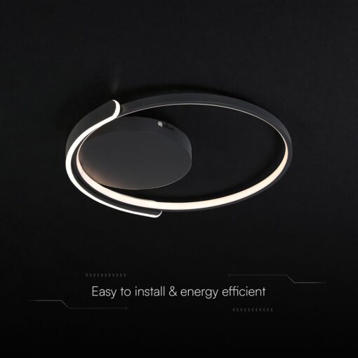 50W LED Decorative Ceiling Lamp 3in1 Dimmable With IR Remote Control Black Body V-TAC – 24179