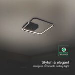 50W LED Decorative Ceiling Lamp 3in1 Dimmable With IR Remote Control Black Body V-TAC – 24180