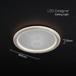 60W LED Decorative Ceiling Lamp 3in1 Dimmable With IR Remote Control Grey Body V-TAC – 24182
