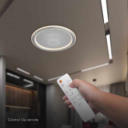 60W LED Decorative Ceiling Lamp 3in1 Dimmable With IR Remote Control Grey Body V-TAC – 24182