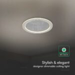 60W LED Decorative Ceiling Lamp 3in1 Dimmable With IR Remote Control Grey Body V-TAC – 24184