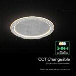 60W LED Decorative Ceiling Lamp 3in1 Dimmable With IR Remote Control Grey Body V-TAC – 24184